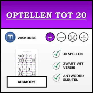 Memory: Optellen tot 20