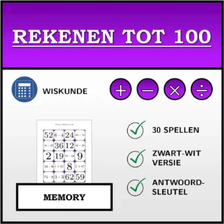 Memory: Rekenen tot 100