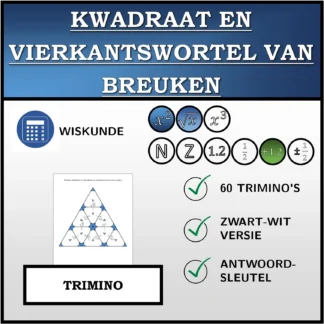 Trimino: Kwadraat en vierkantswortel van breuken