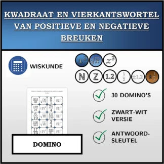 Domino: Kwadraat en vierkantswortel van positieve en negatieve breuken