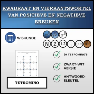 Tetromino: Kwadraat en vierkantswortel van positieve en negatieve breuken