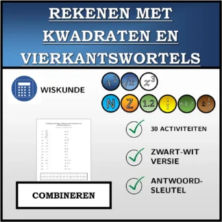Combineeroefening: Rekenen met kwadraten en vierkantswortels