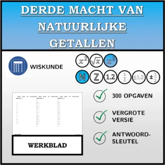 Werkblad: Derde macht van natuurlijke getallen