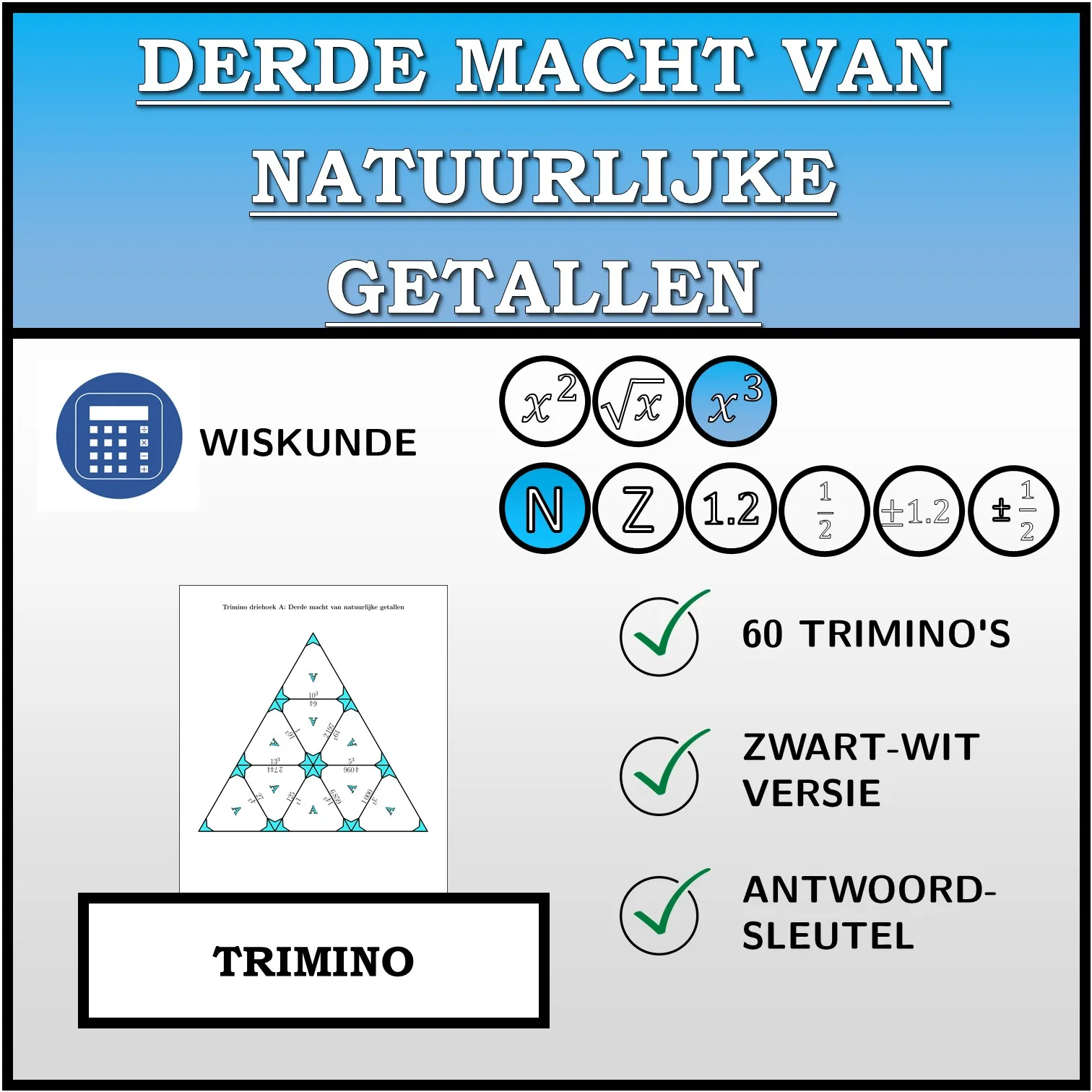 Trimino: Derde macht van natuurlijke getallen