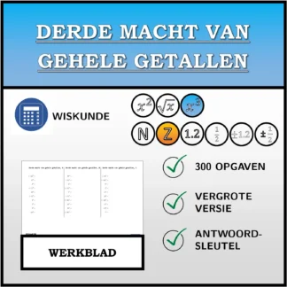 Werkblad: Derde macht van gehele getallen