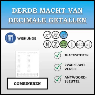 Combineeroefening: Derde macht van decimale getallen