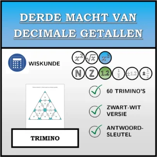 Trimino: Derde macht van decimale getallen