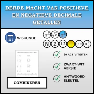 Combineeroefening: Derde macht van positieve en negatieve decimale getallen