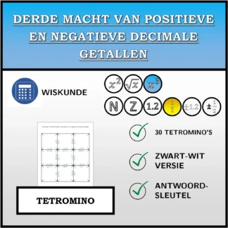 Tetromino: Derde macht van positieve en negatieve decimale getallen