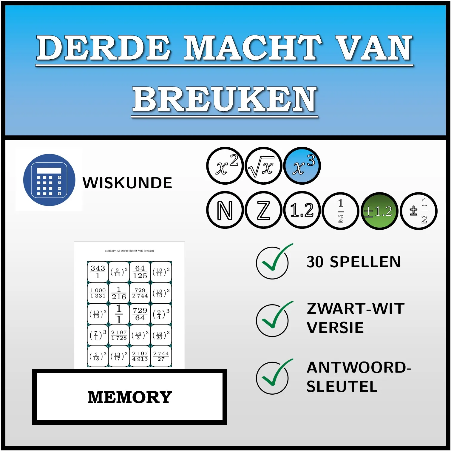 Memory: Derde macht van breuken