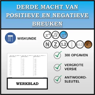 Werkblad: Derde macht van positieve en negatieve breuken