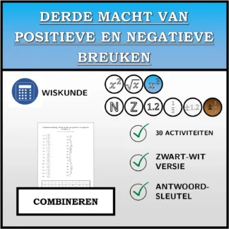 Combineeroefening: Derde macht van positieve en negatieve breuken