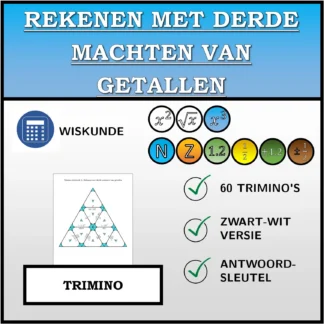Trimino: Rekenen met derde machten van getallen