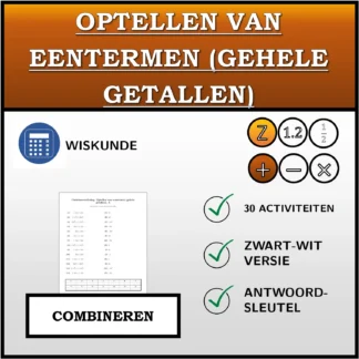 Combineeroefening: Optellen van eentermen (gehele getallen)
