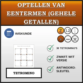 Tetromino: Optellen van eentermen (gehele getallen)