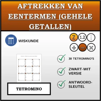 Tetromino: Aftrekken van eentermen (gehele getallen)
