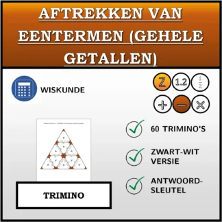 Trimino: Aftrekken van eentermen (gehele getallen)