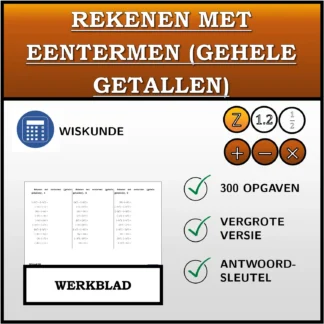 Werkblad: Rekenen met eentermen (gehele getallen)