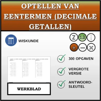 Werkblad: Optellen van eentermen (decimale getallen)