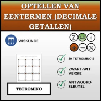 Tetromino: Optellen van eentermen (decimale getallen)