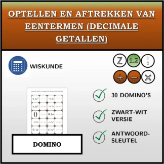 Domino: Optellen en aftrekken van eentermen (decimale getallen)