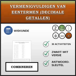 Combineeroefening: Vermenigvuldigen van eentermen (decimale getallen)
