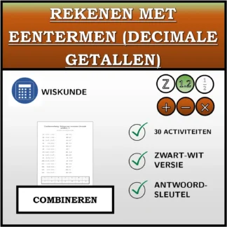 Combineeroefening: Rekenen met eentermen (decimale getallen)