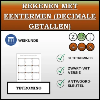 Tetromino: Rekenen met eentermen (decimale getallen)