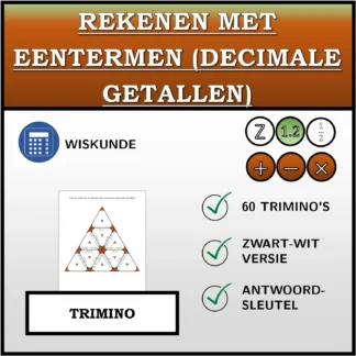 Trimino: Rekenen met eentermen (decimale getallen)