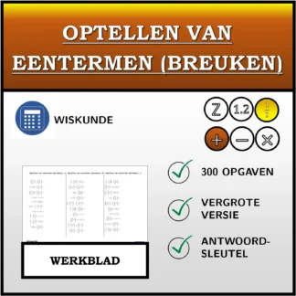 Werkblad: Optellen van eentermen (breuken)