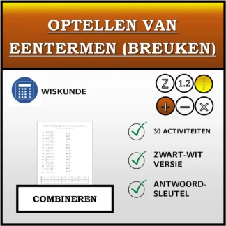 Combineeroefening: Optellen van eentermen (breuken)