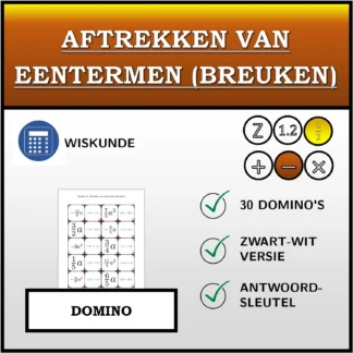 Domino: Aftrekken van eentermen (breuken)