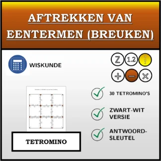 Tetromino: Aftrekken van eentermen (breuken)