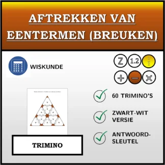 Trimino: Aftrekken van eentermen (breuken)