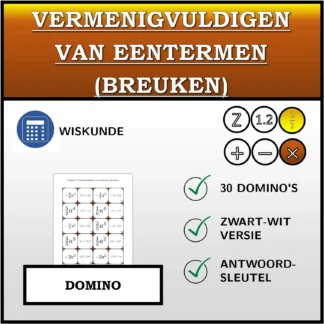 Domino: Vermenigvuldigen van eentermen (breuken)