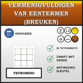 Tetromino: Vermenigvuldigen van eentermen (breuken)
