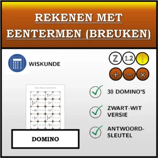 Domino: Rekenen met eentermen (breuken)
