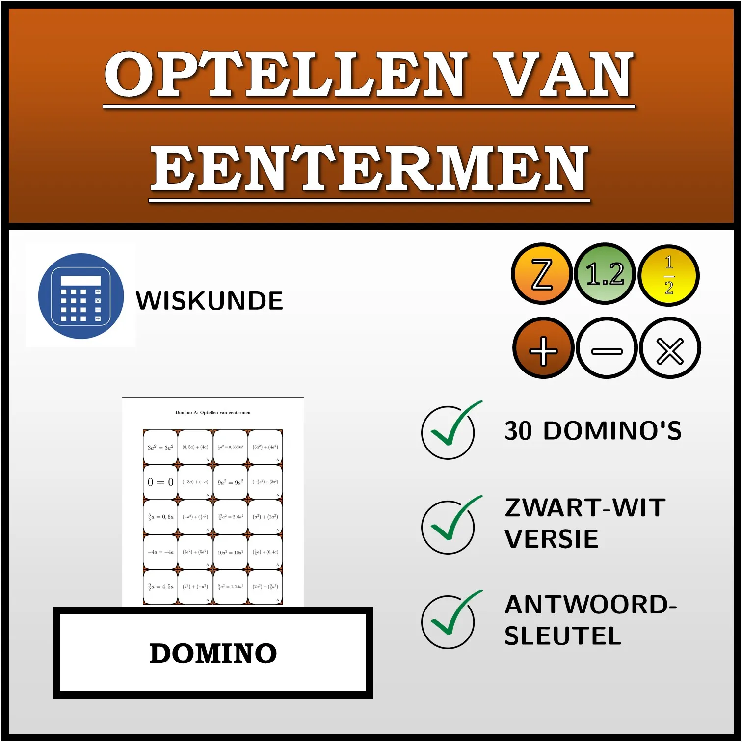 Domino: Optellen van eentermen