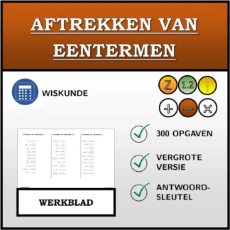 Werkblad: Aftrekken van eentermen