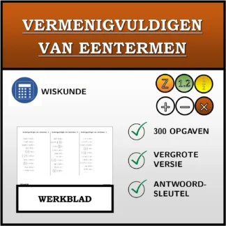Werkblad: Vermenigvuldigen van eentermen