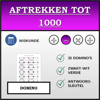 Domino: Aftrekken tot 1000