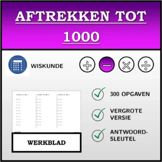Werkblad: Aftrekken tot 1000
