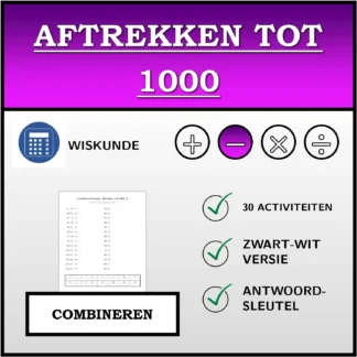 Combineeroefening: Aftrekken tot 1000