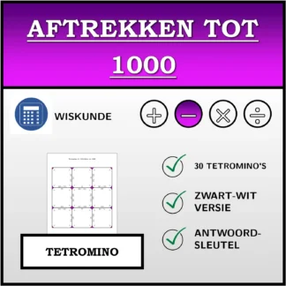 Tetromino: Aftrekken tot 1000