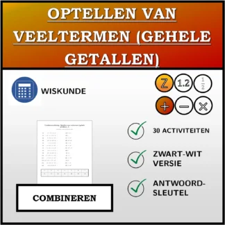 Combineeroefening: Optellen van veeltermen (gehele getallen)