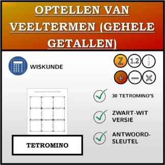 Tetromino: Optellen van veeltermen (gehele getallen)