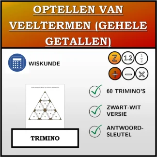 Trimino: Optellen van veeltermen (gehele getallen)