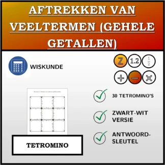 Tetromino: Aftrekken van veeltermen (gehele getallen)