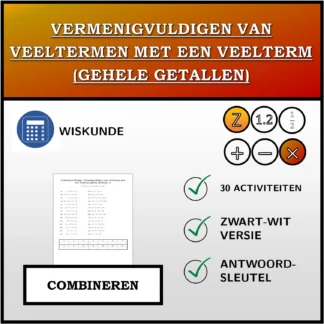 Combineeroefening: Vermenigvuldigen van veeltermen met een veelterm (gehele getallen)