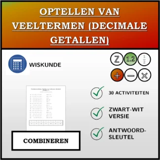 Combineeroefening: Optellen van veeltermen (decimale getallen)